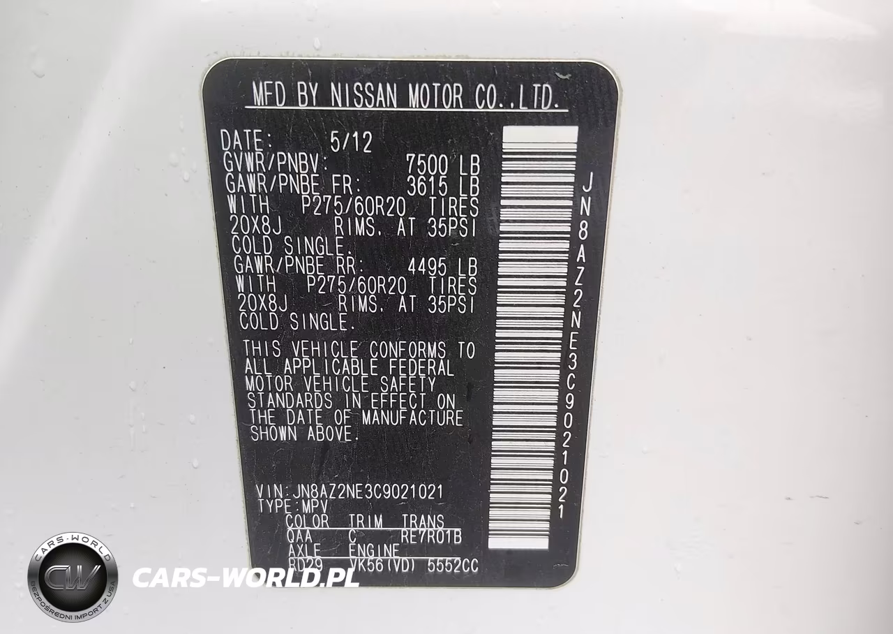 2012 Infiniti Qx56 VIN:JN8AZ2NE3C9021021 - 9
