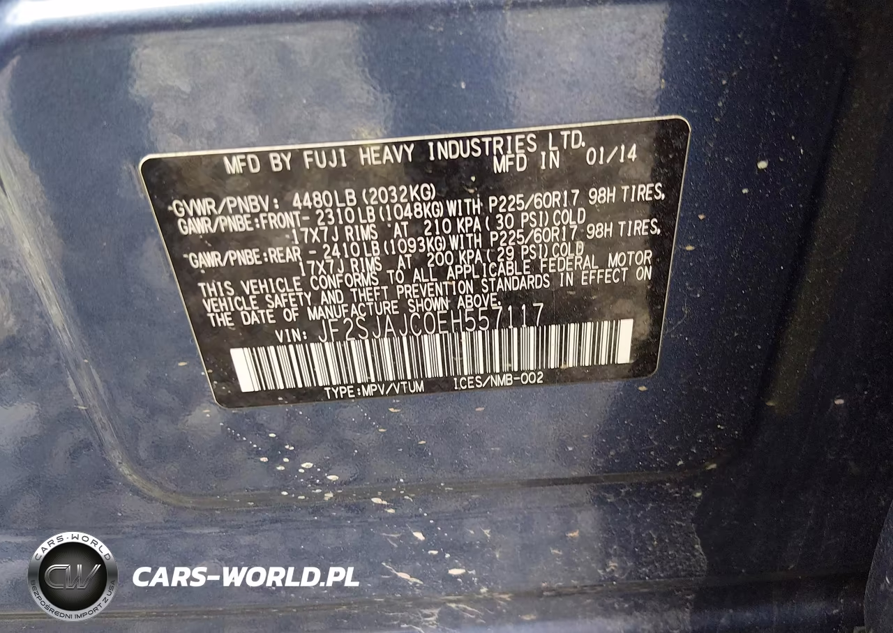2014 Subaru Forester 2.5I Limited VIN:JF2SJAJC0EH557117 - 9
