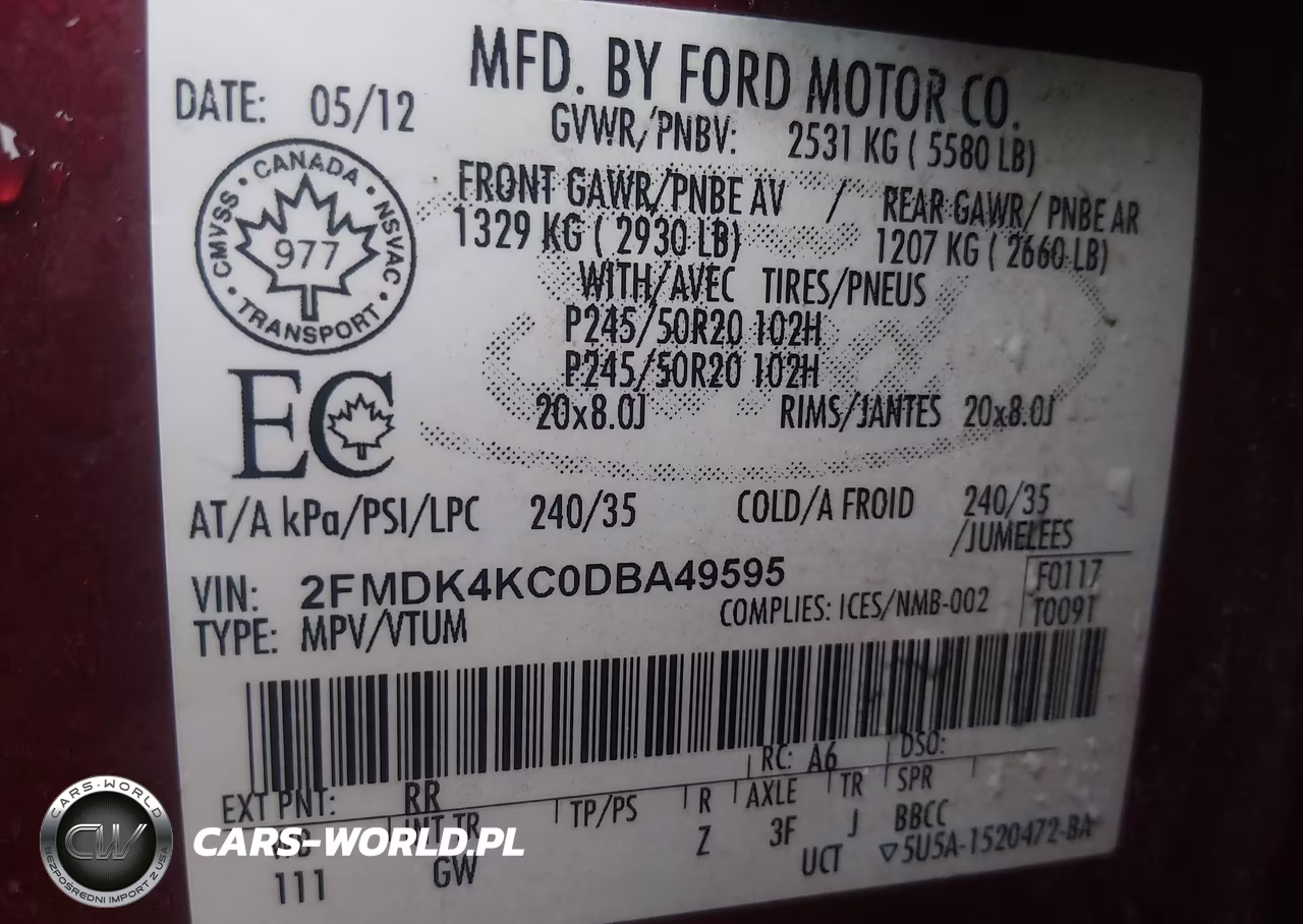 2013 Ford Edge Limited VIN:2FMDK4KC0DBA49595 - 9
