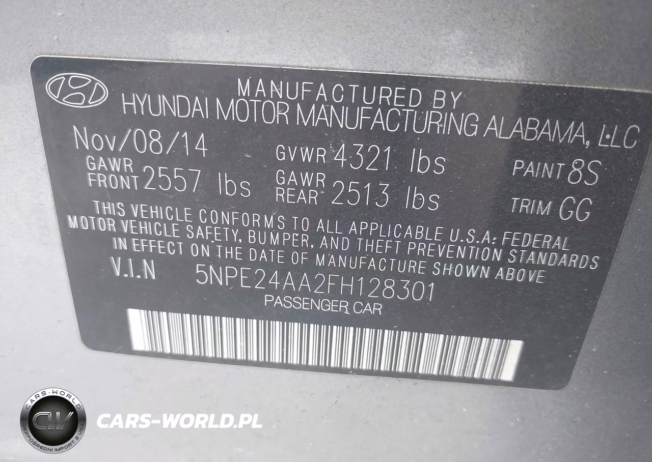 2015 Hyundai Sonata Eco VIN:5NPE24AA2FH128301 - 9