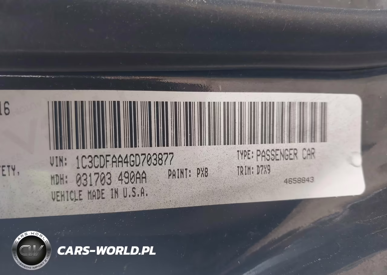 2016 Dodge Dart Se VIN:1C3CDFAA4GD703877 - 9