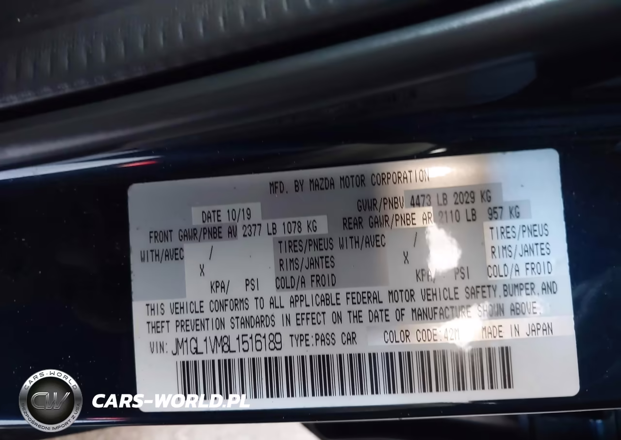 2020 Mazda Mazda6 Touring VIN:JM1GL1VM8L1516189 - 9