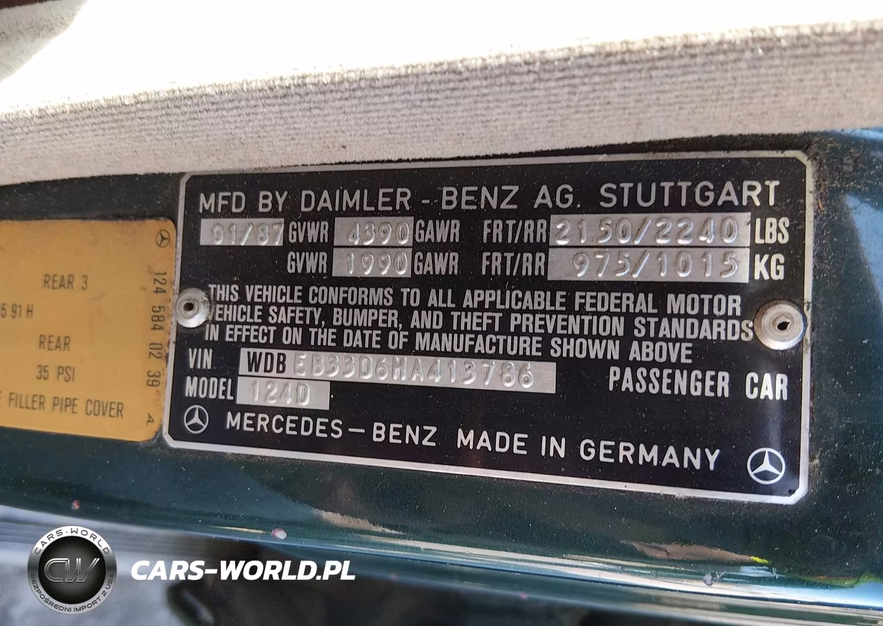 1987 Mercedes-Benz 300 Dt VIN:WDBEB33D6HA413786 - 9