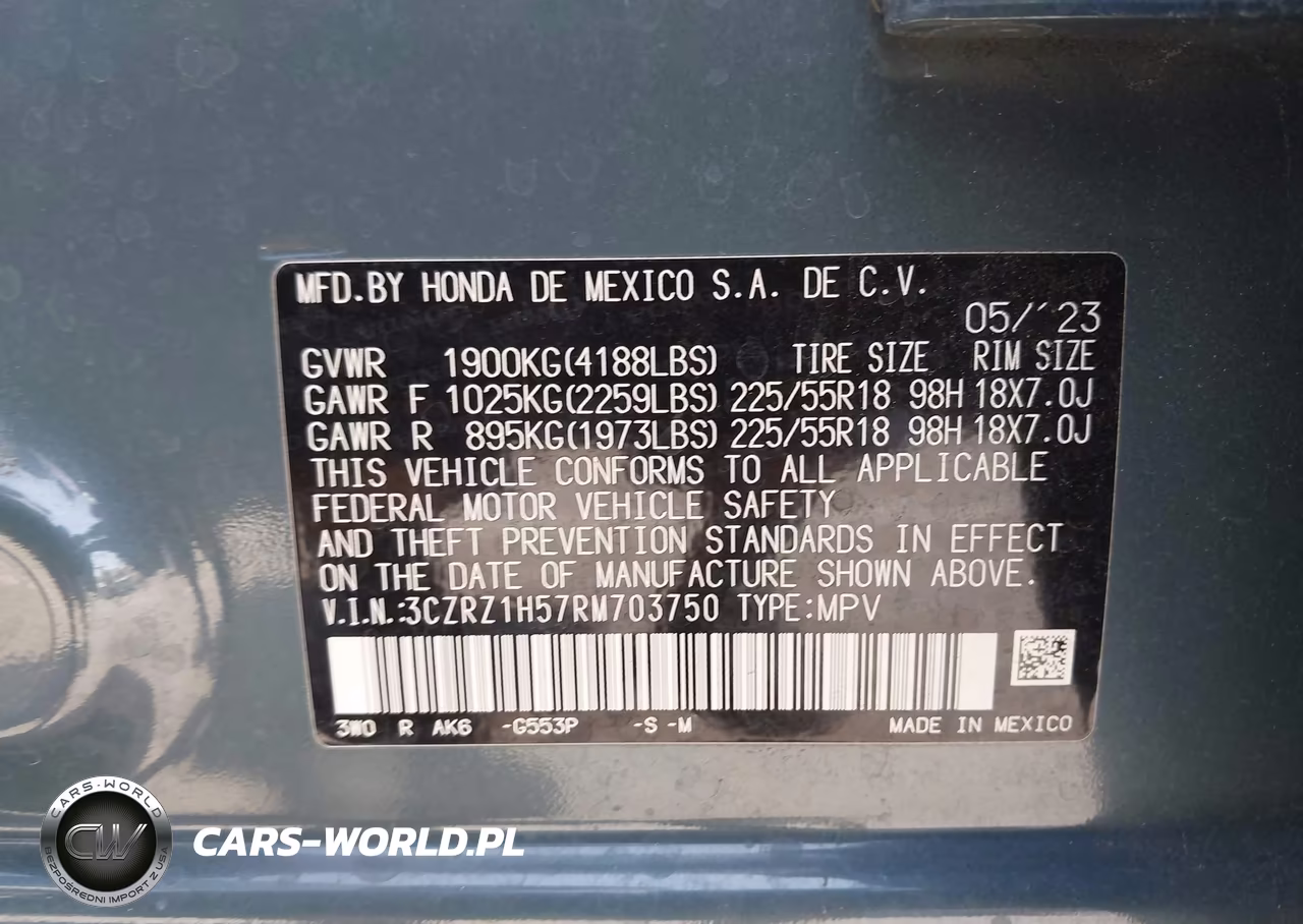 2024 Honda Hr-V 2Wd Sport-2Wd Sport W-O Bsi VIN:3CZRZ1H57RM703750 - 9