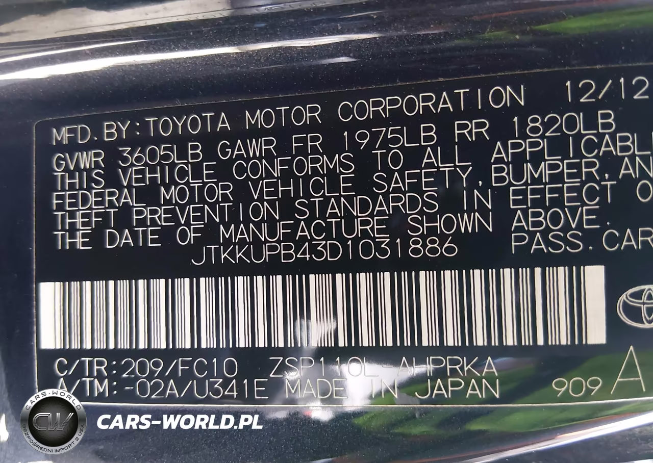 2013 Scion Xd VIN:JTKKUPB43D1031886 - 9