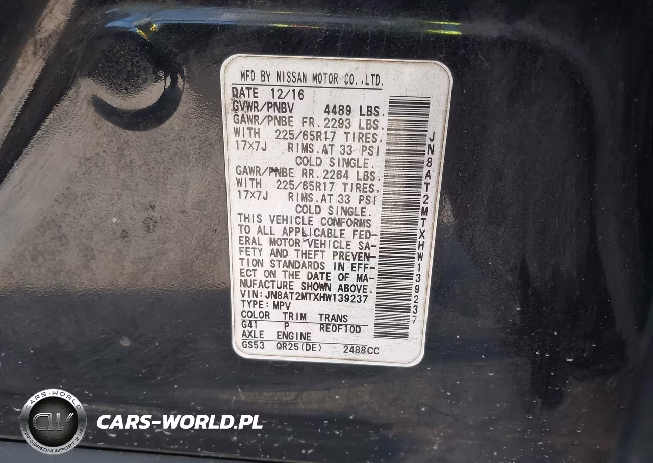 2017 Nissan Rogue S VIN:JN8AT2MTXHW139237 - 9