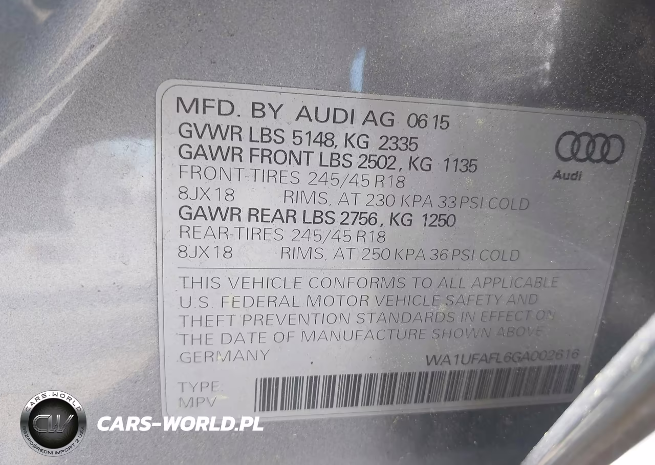 2016 Audi Allroad 2.0T Premium VIN:WA1UFAFL6GA002616 - 9