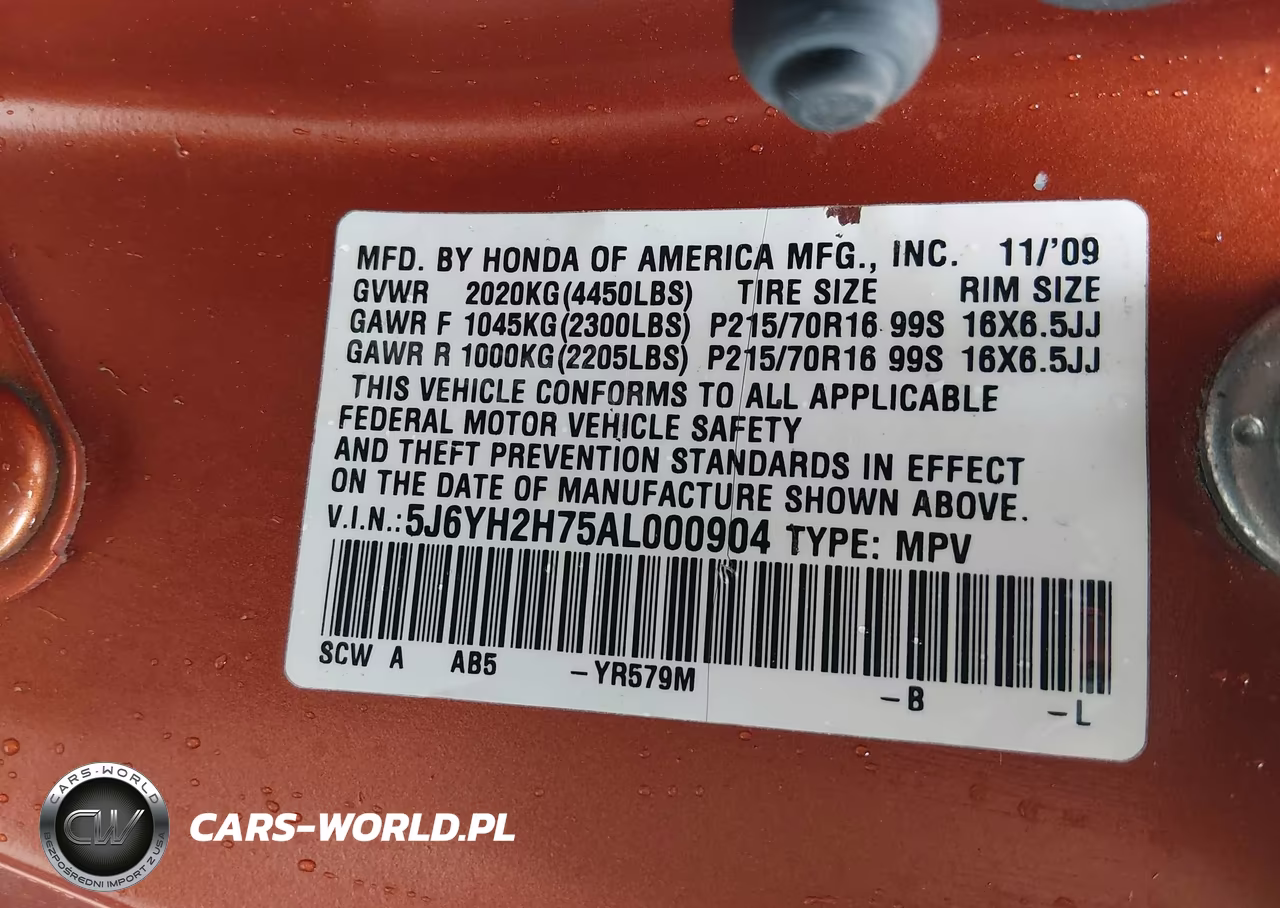 2010 Honda Element Ex VIN:5J6YH2H75AL000904 - 9