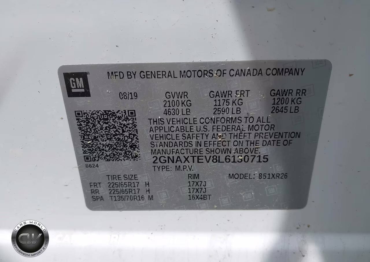 2020 Chevrolet Equinox Awd 2Fl VIN:2GNAXTEV8L6130715 - 9