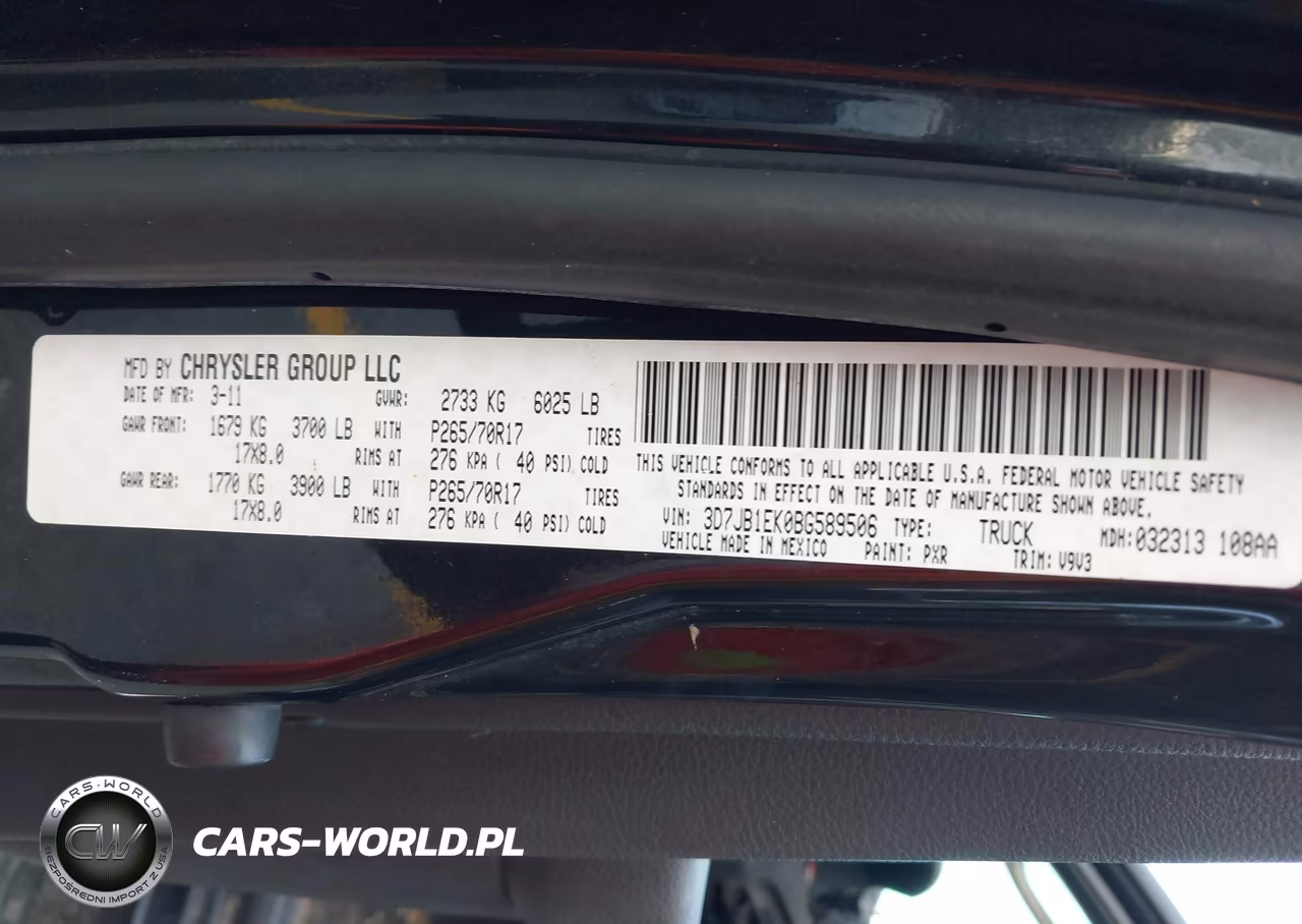 2011 Ram Ram 1500 St VIN:3D7JB1EK0BG589506 - 9