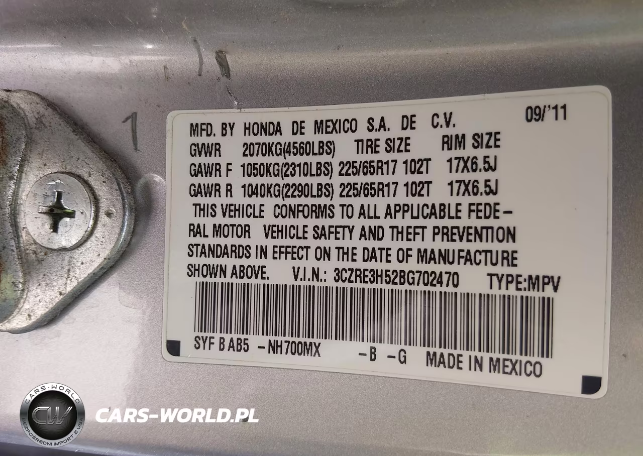 2011 Honda Cr-V Ex VIN:3CZRE3H52BG702470 - 9
