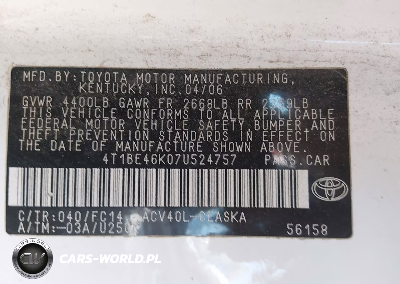 2007 Toyota Camry Se VIN:4T1BE46K07U524757 - 9