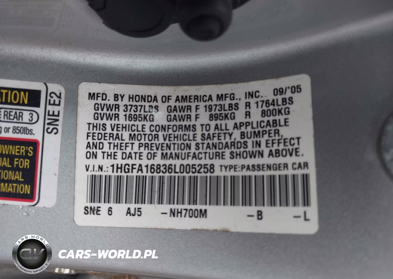 2006 Honda Civic Ex VIN:1HGFA16836L005258 - 9