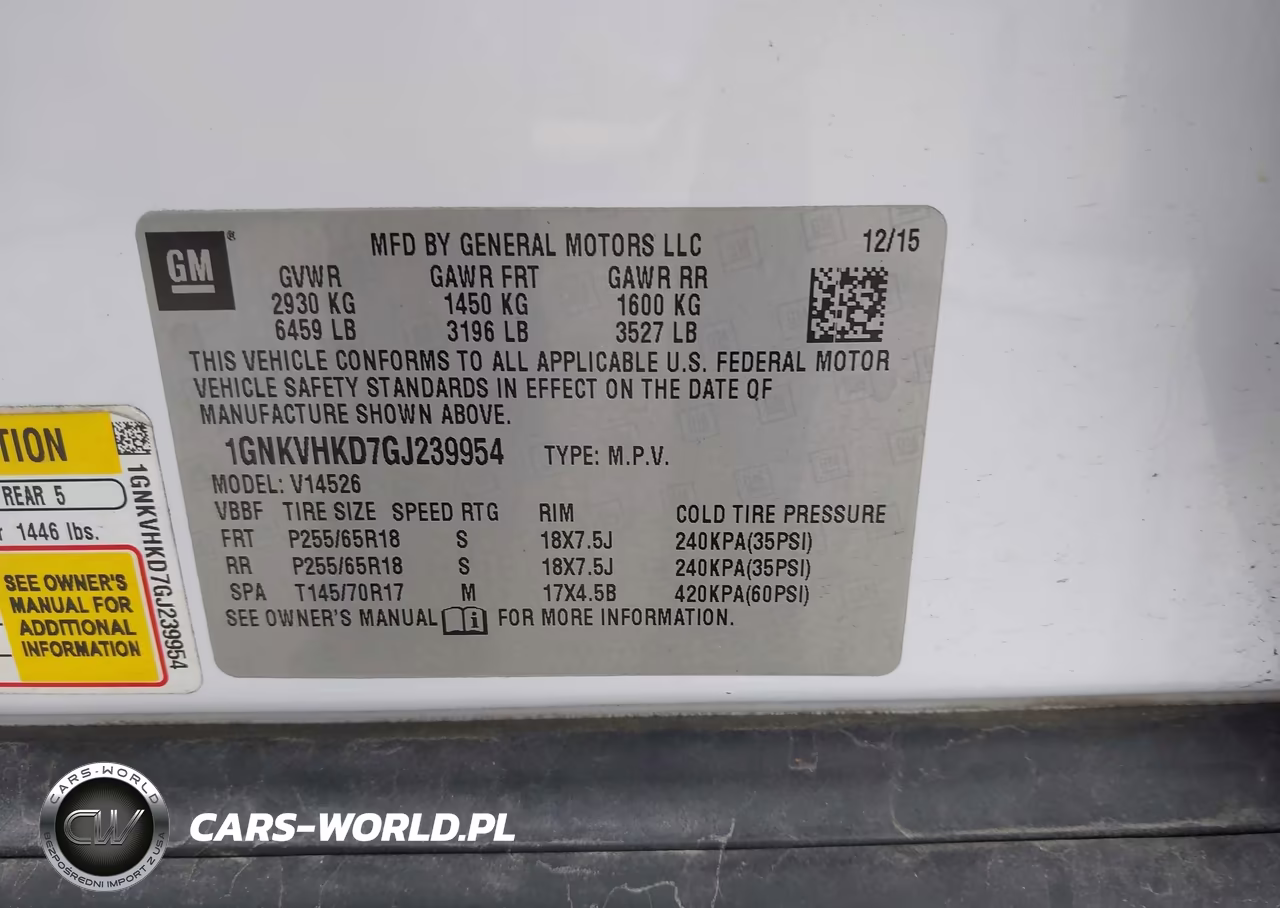 2016 Chevrolet Traverse 2Lt VIN:1GNKVHKD7GJ239954 - 9