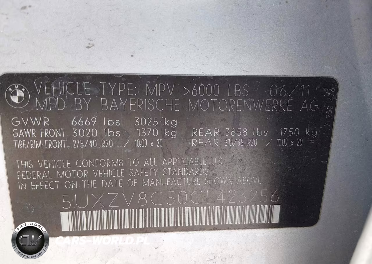 2012 BMW X5 xDrive50I VIN:5UXZV8C50CL423256 - 9