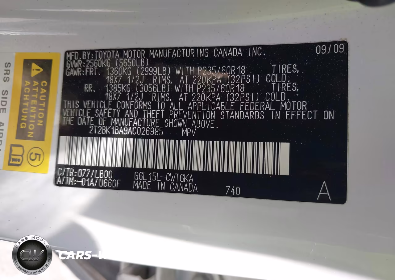 2010 Lexus Rx 350 VIN:2T2BK1BA9AC026985 - 9