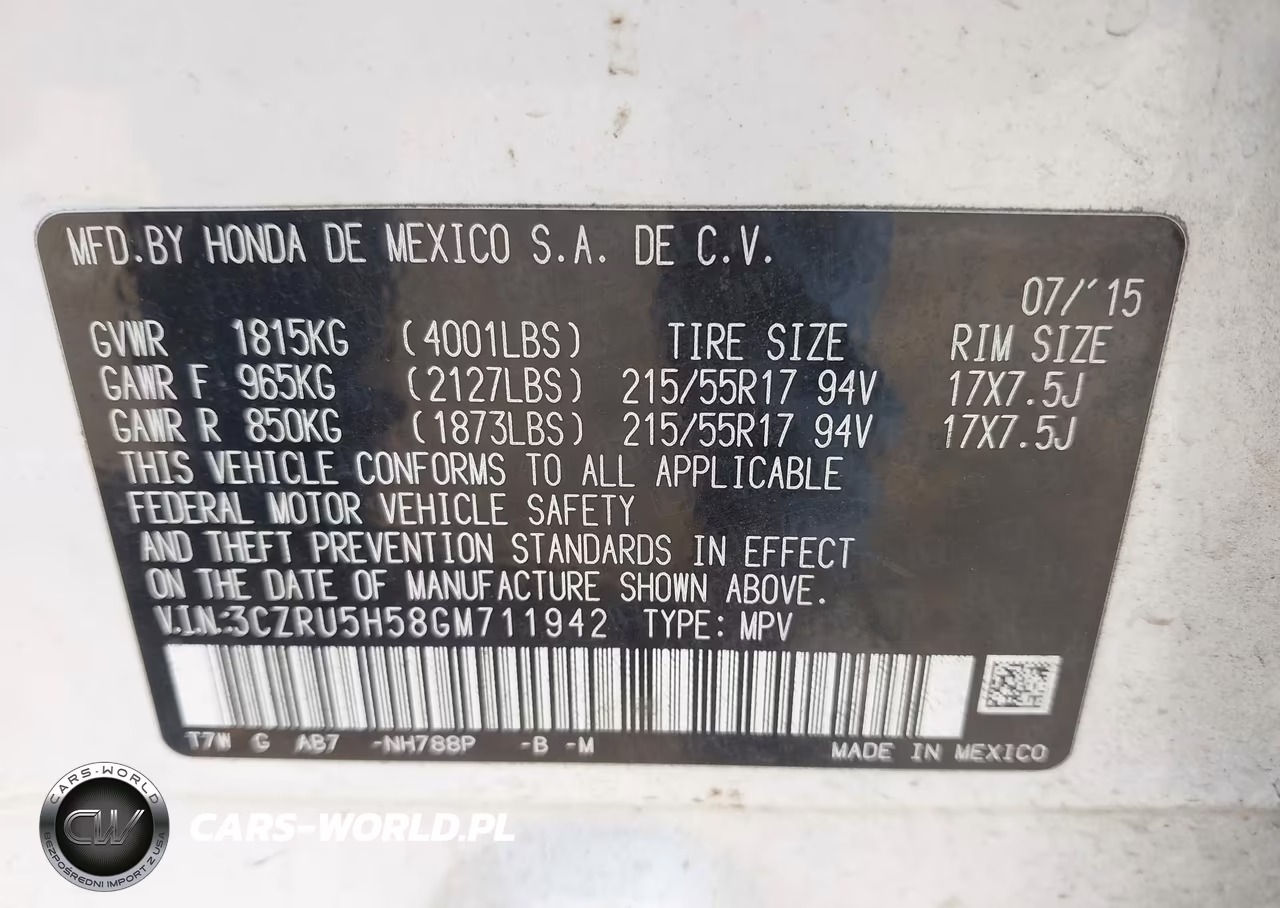 2016 Honda Hr-V Ex VIN:3CZRU5H58GM711942 - 9