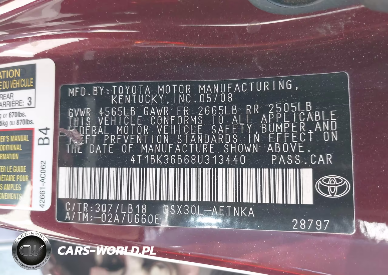 2008 Toyota Avalon Touring VIN:4T1BK36B68U313440 - 9