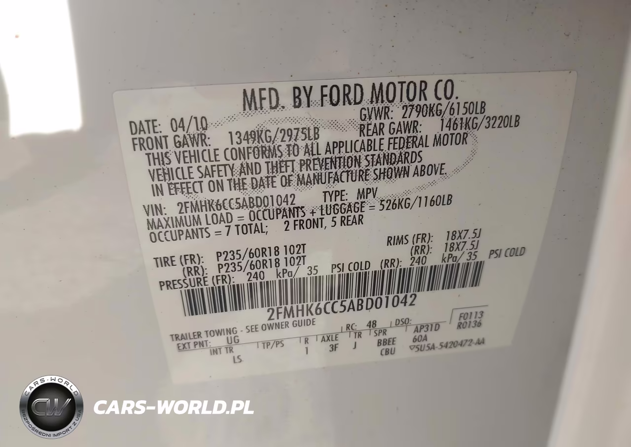 2010 Ford Flex Sel VIN:2FMHK6CC5ABD01042 - 9