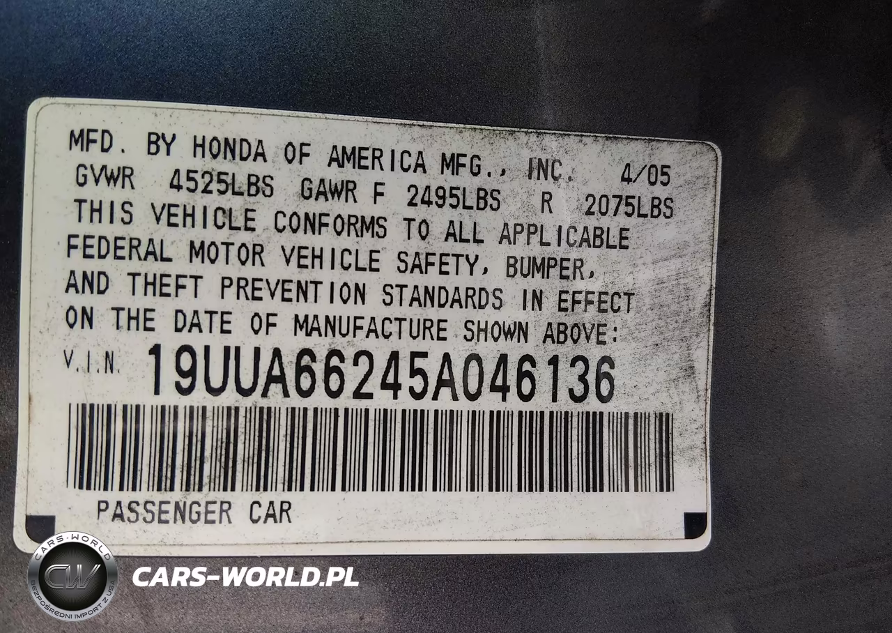 2005 Acura Tl VIN:19UUA66245A046136 - 9