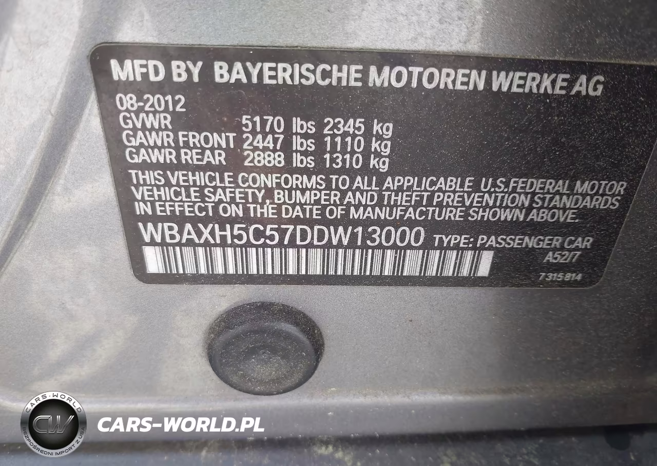 2013 BMW 528I xDrive VIN:WBAXH5C57DDW13000 - 9
