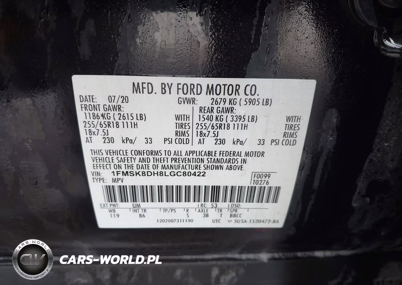 2020 Ford Explorer Xlt VIN:1FMSK8DH8LGC80422 - 9
