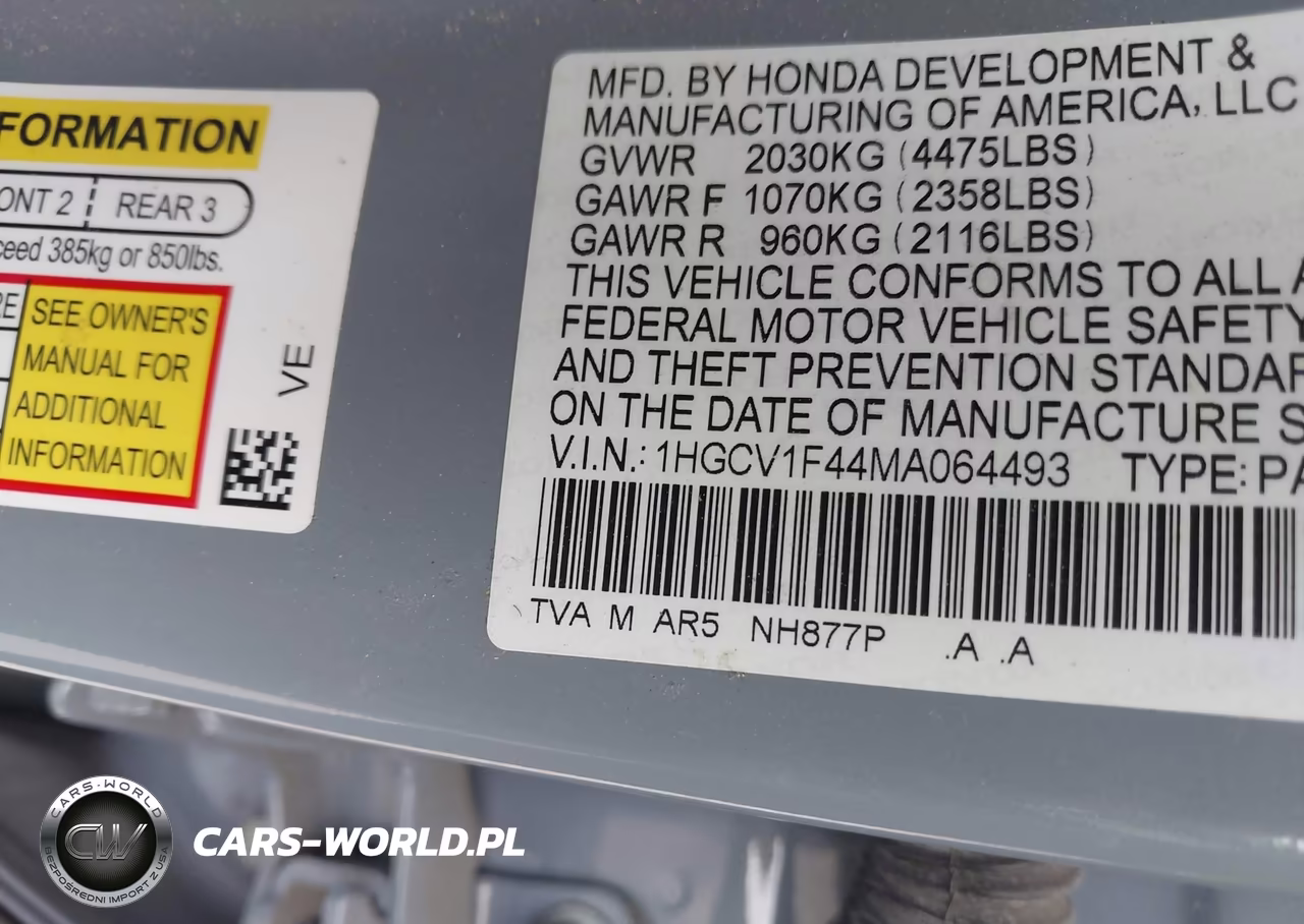 2021 Honda Accord Sport Special Edition VIN:1HGCV1F44MA064493 - 9