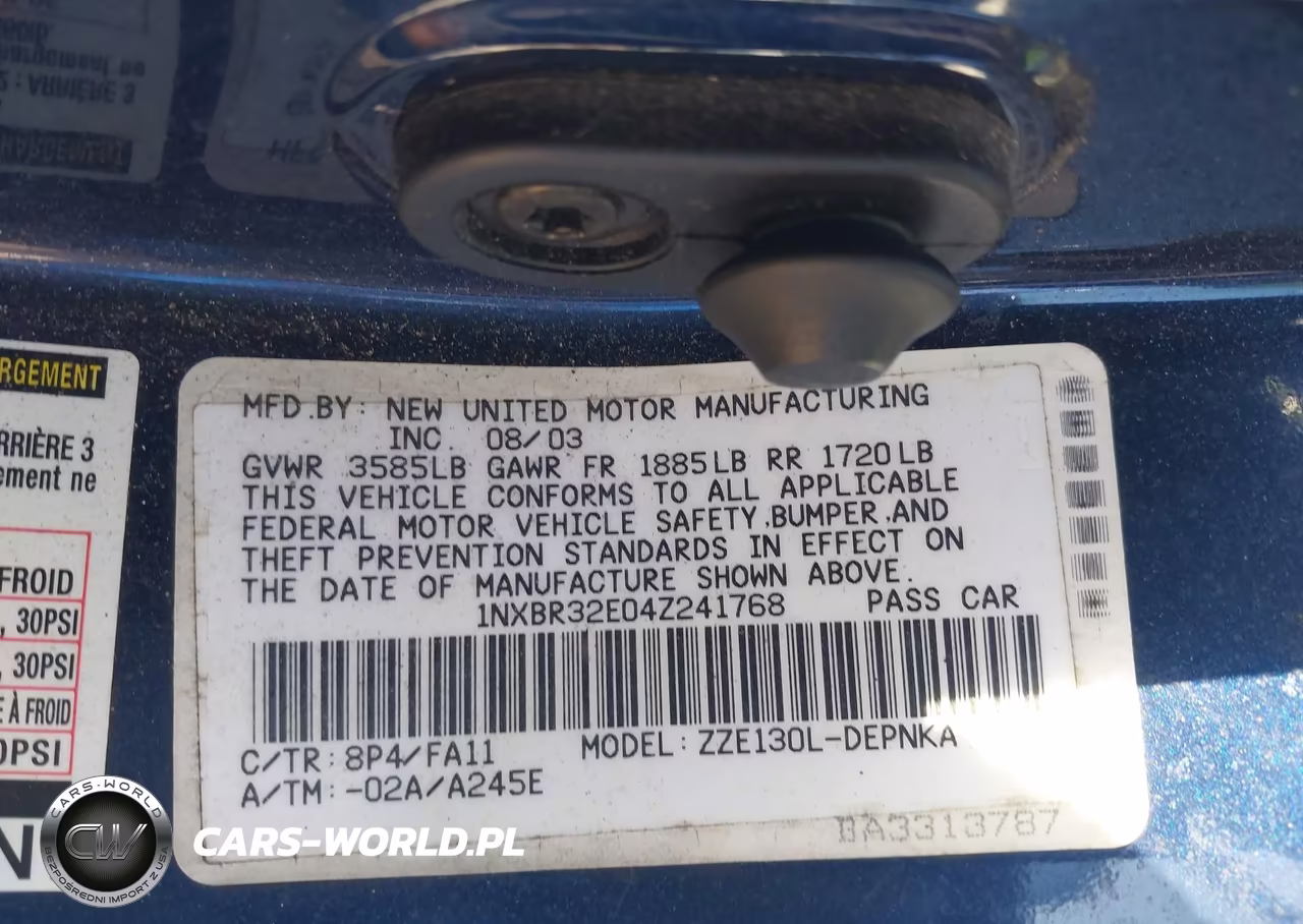 2004 Toyota Corolla Le VIN:1NXBR32E04Z241768 - 9