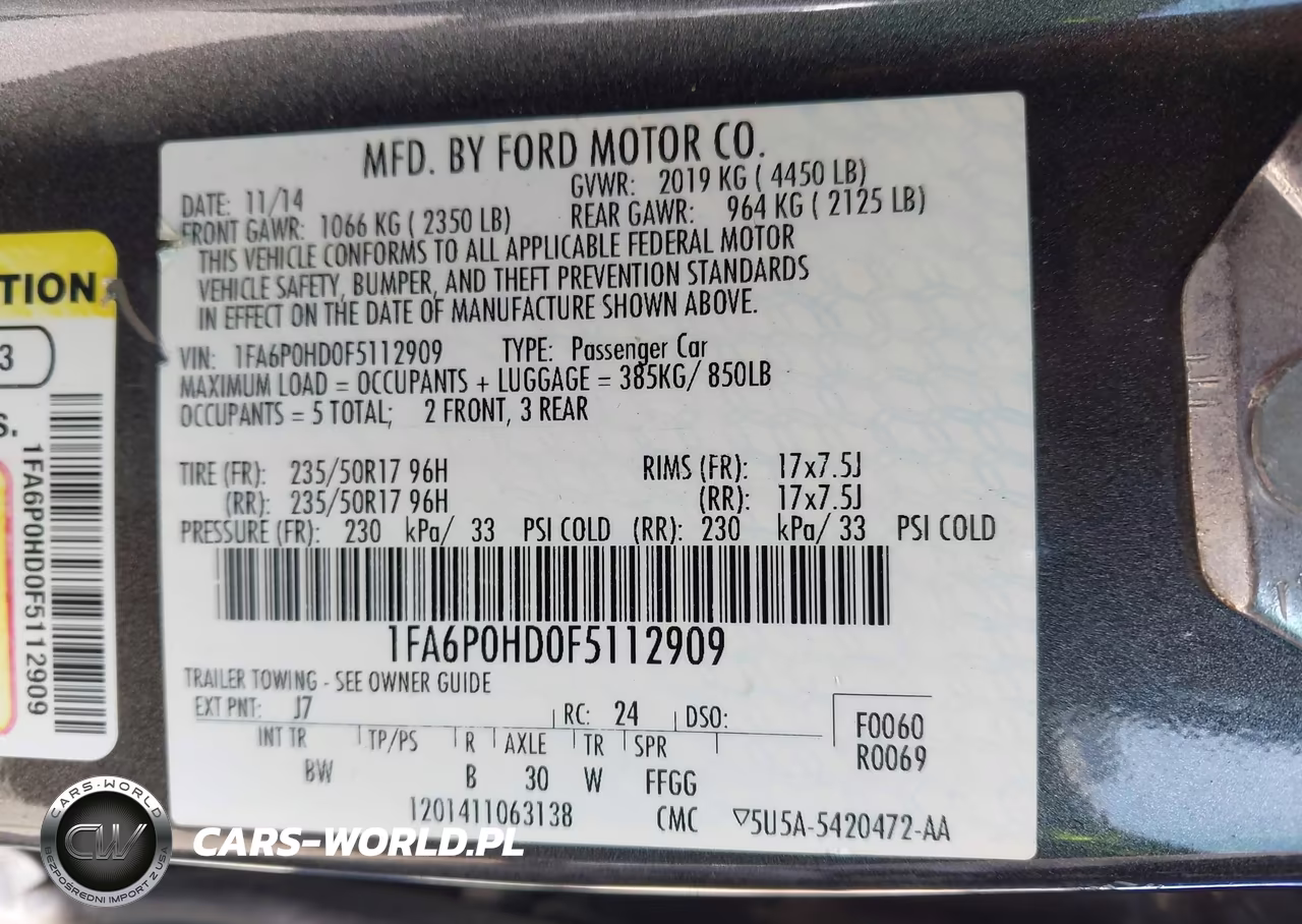 2015 Ford Fusion Se VIN:1FA6P0HD0F5112909 - 9