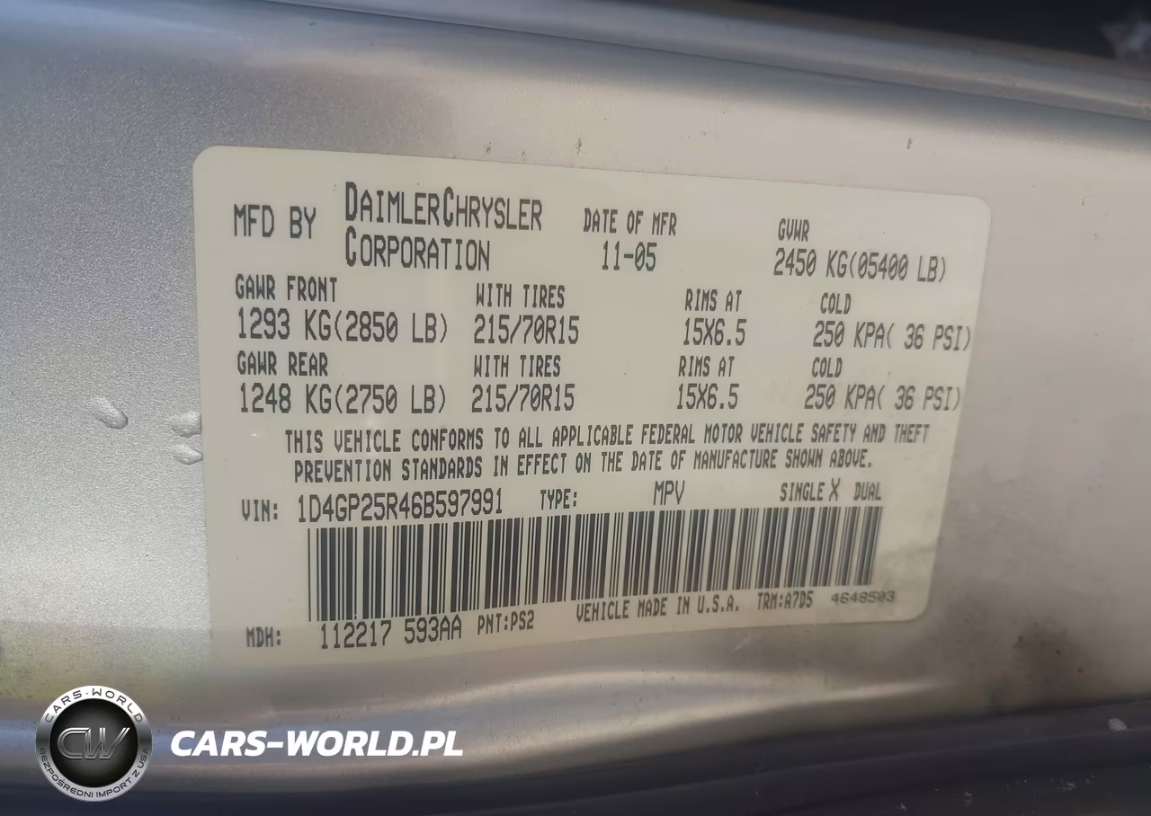 2006 Dodge Caravan Se VIN:1D4GP25R46B597991 - 9