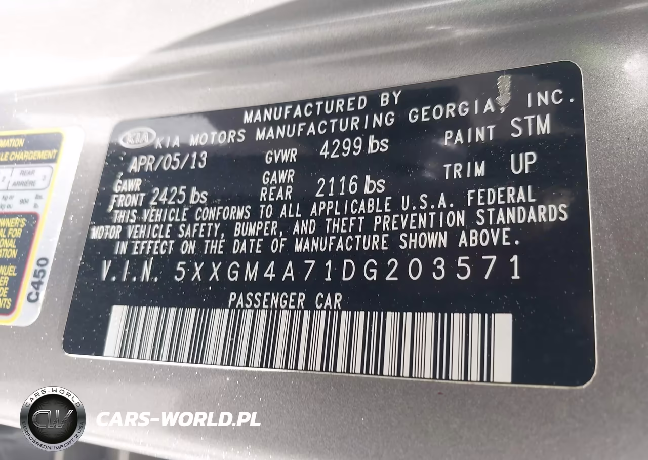 2013 Kia Optima Lx VIN:5XXGM4A71DG203571 - 9