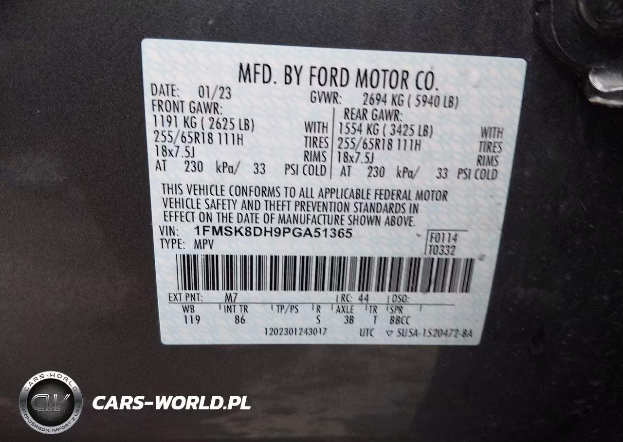 2023 Ford Explorer Xlt VIN:1FMSK8DH9PGA51365 - 9