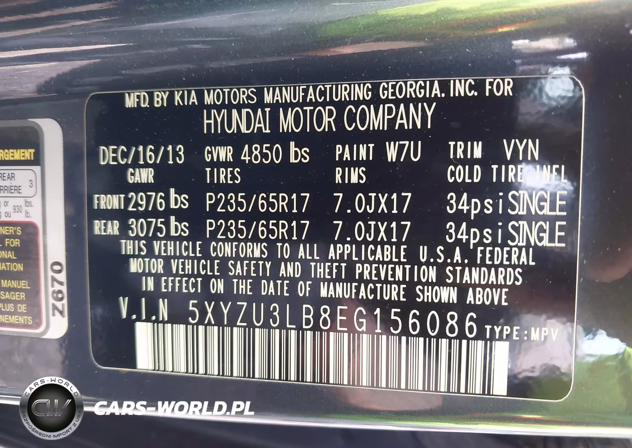 2014 Hyundai Santa Fe Sport 2.4L VIN:5XYZU3LB8EG156086 - 9