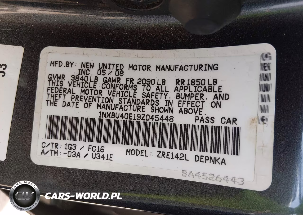 2009 Toyota Corolla Xle VIN:1NXBU40E19Z045448 - 9
