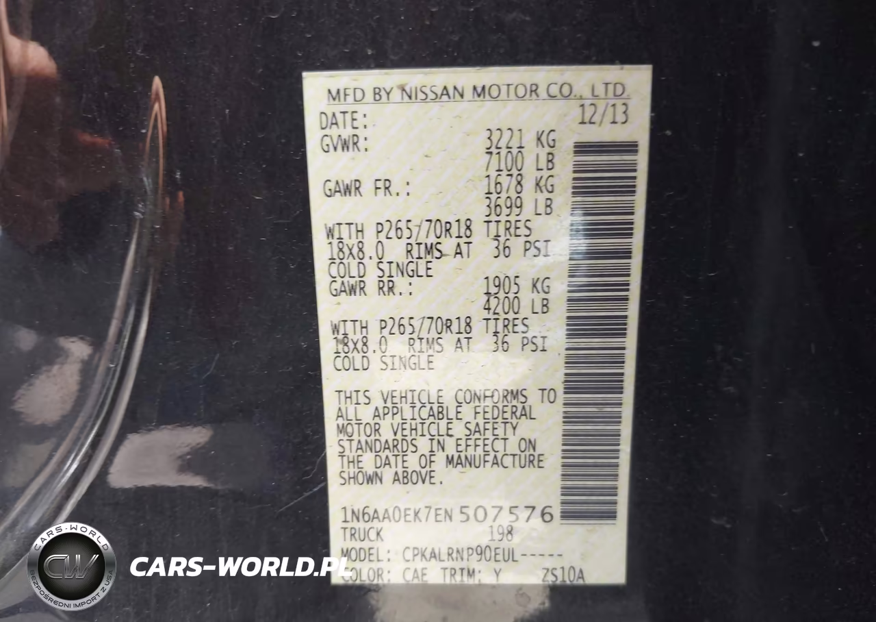 2014 Nissan Titan S VIN:1N6AA0EK7EN507576 - 9