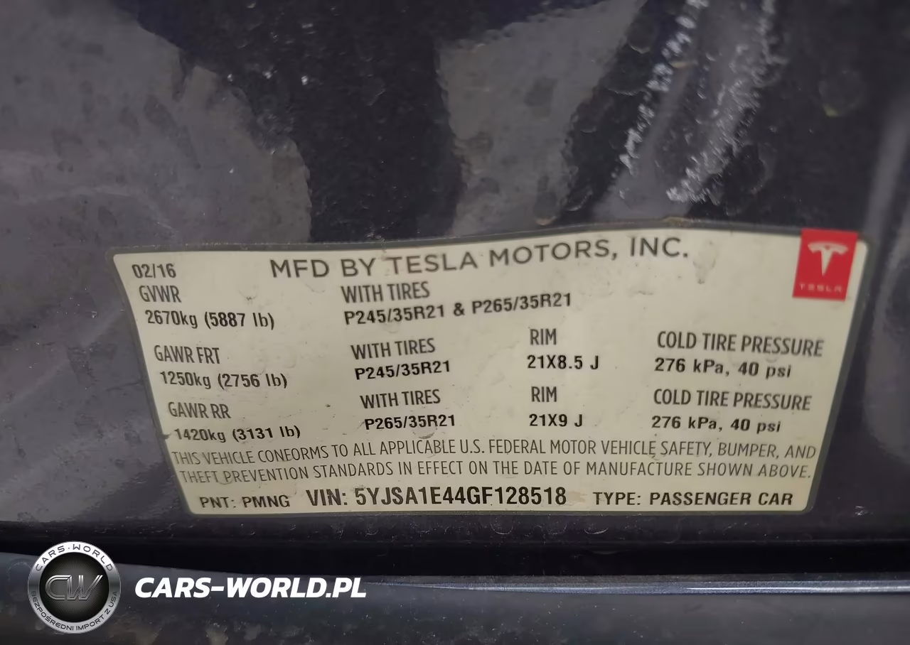 2016 Tesla Model S 90D-P100D-P85D-P90D VIN:5YJSA1E44GF128518 - 9