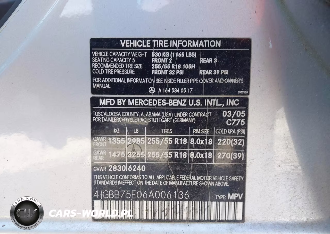2006 Mercedes-Benz Ml 500 4Matic VIN:4JGBB75E06A006136 - 9