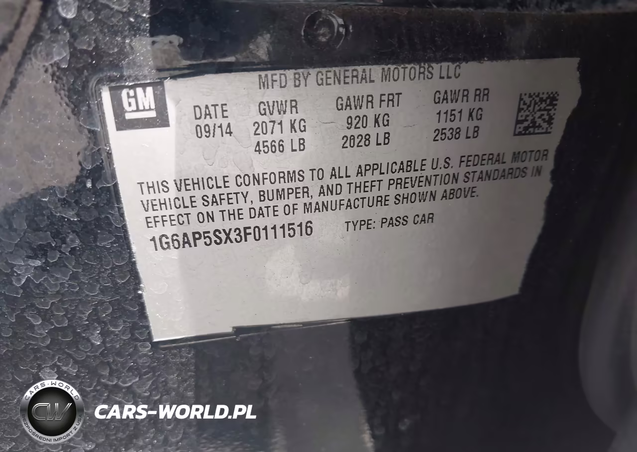 2015 Cadillac Cts Standard VIN:1G6AP5SX3F0111516 - 9
