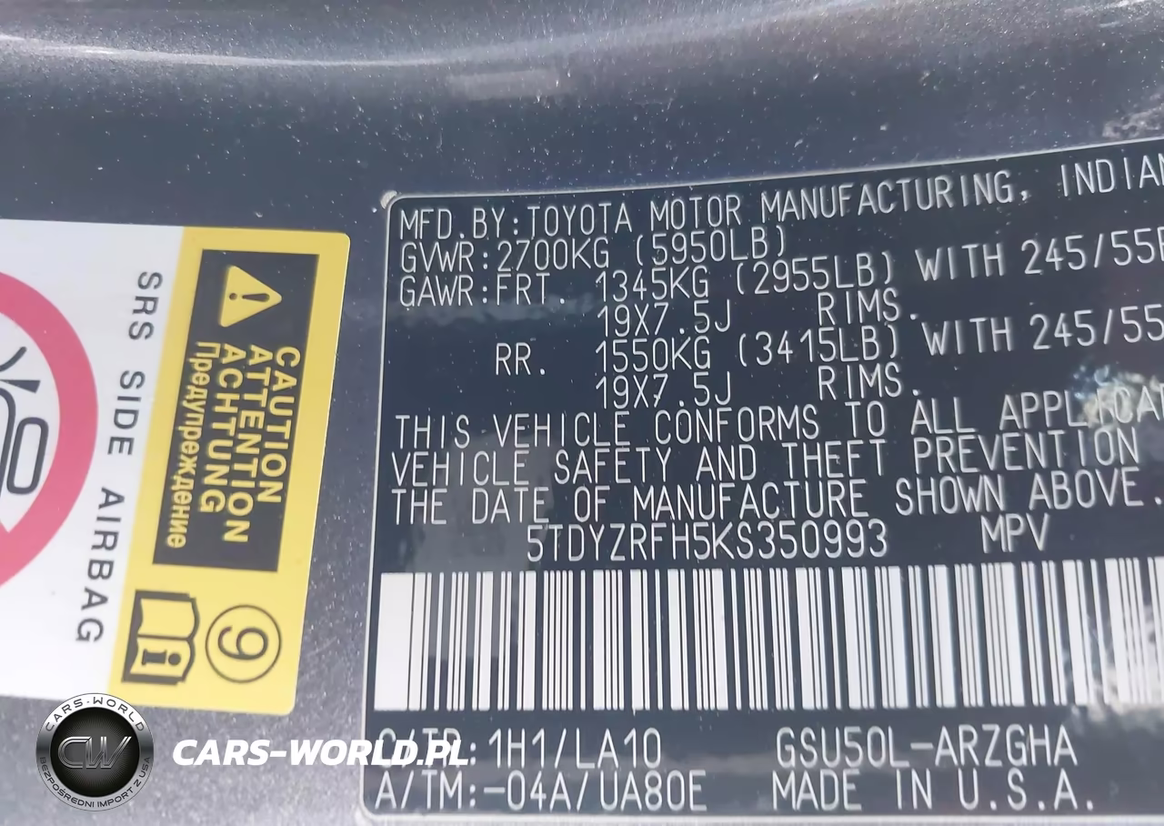 2019 Toyota Highlander Limited VIN:5TDYZRFH5KS350993 - 9
