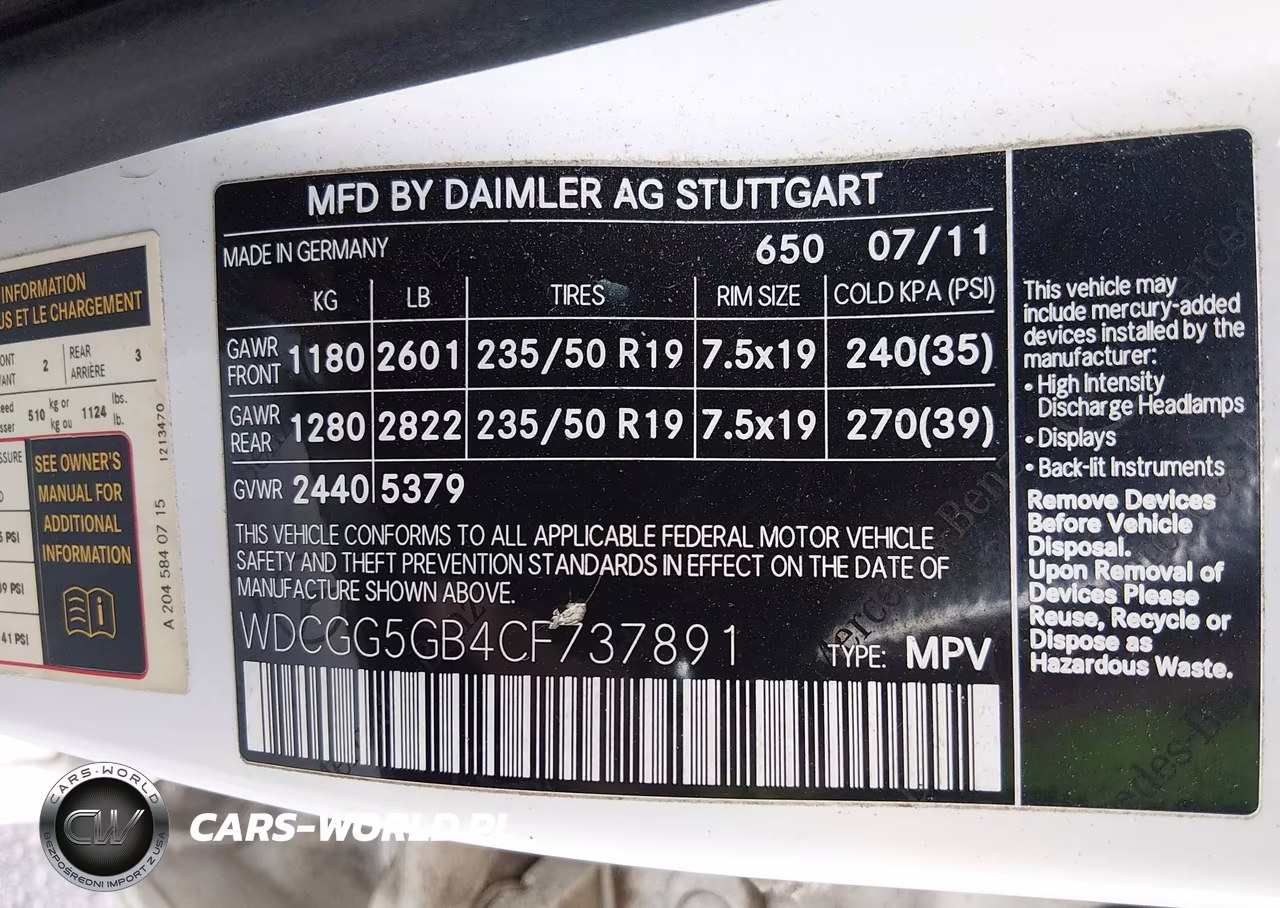 2012 Mercedes-Benz Glk 350 VIN:WDCGG5GB4CF737891 - 9