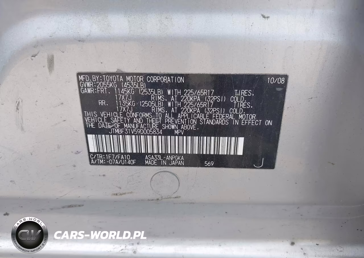 2009 Toyota Rav4 Limited VIN:JTMBF31V59D005834 - 9
