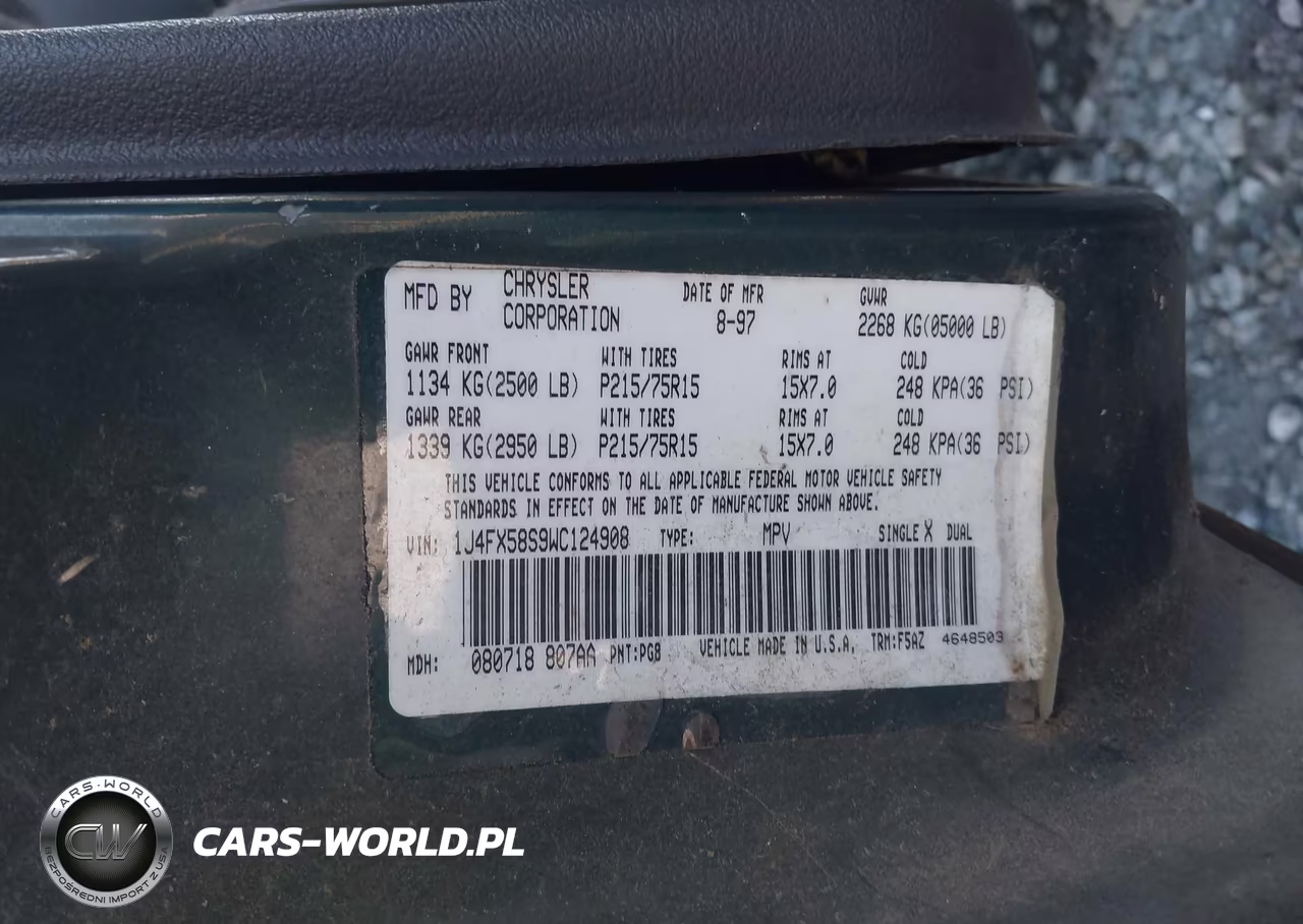 1998 Jeep Grand Cherokee Laredo VIN:1J4FX58S9WC124908 - 9