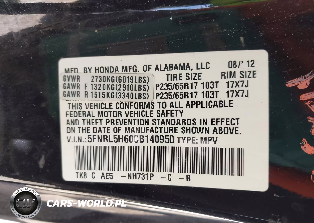 2012 Honda Odyssey Ex-L VIN:5FNRL5H60CB140950 - 9