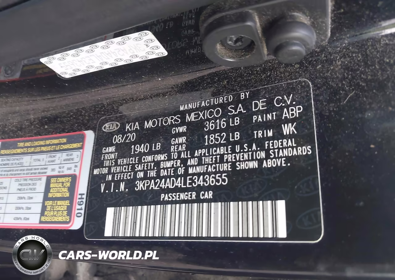 2020 Kia Rio Lx VIN:3KPA24AD4LE343655 - 9