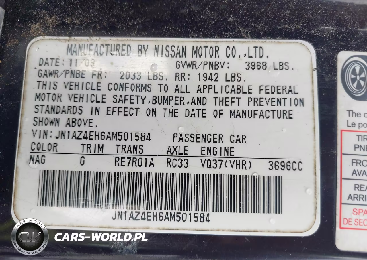 2010 Nissan 370Z Touring VIN:JN1AZ4EH6AM501584 - 9