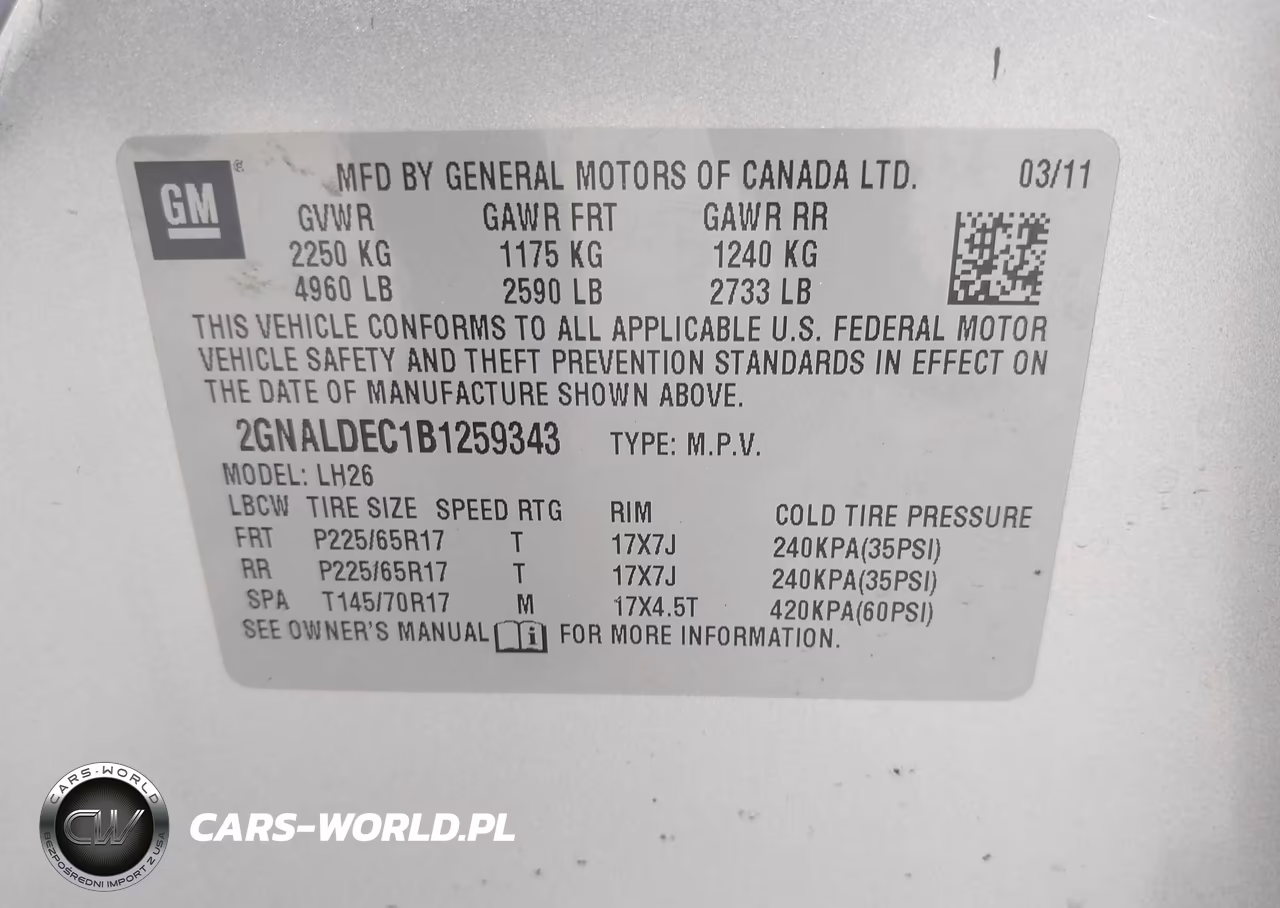 2011 Chevrolet Equinox 1Lt VIN:2GNALDEC1B1259343 - 9