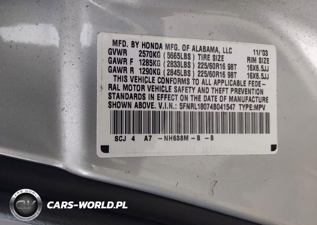 2004 Honda Odyssey Ex-L VIN:5FNRL18074B041547 - 9