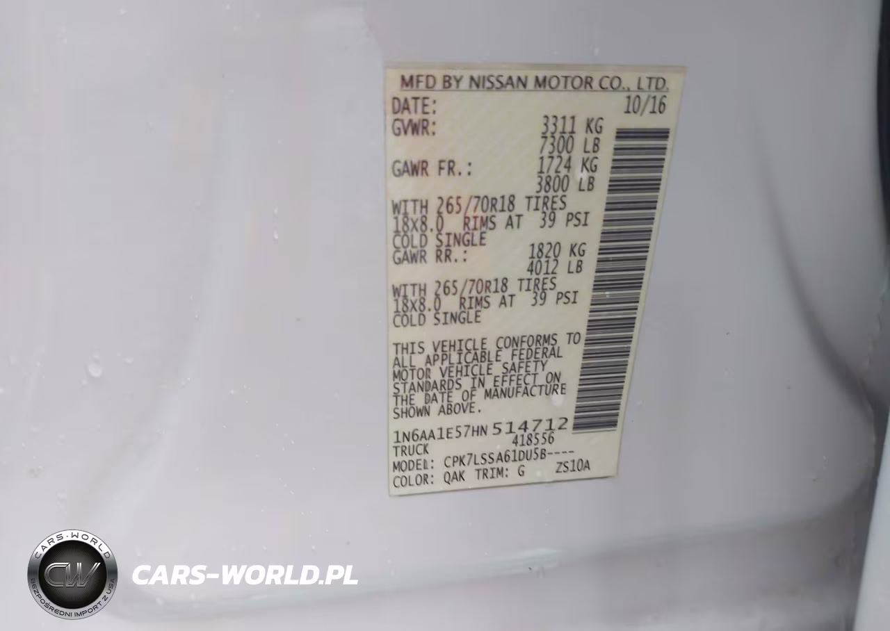 2017 Nissan Titan Sv VIN:1N6AA1E57HN514712 - 9