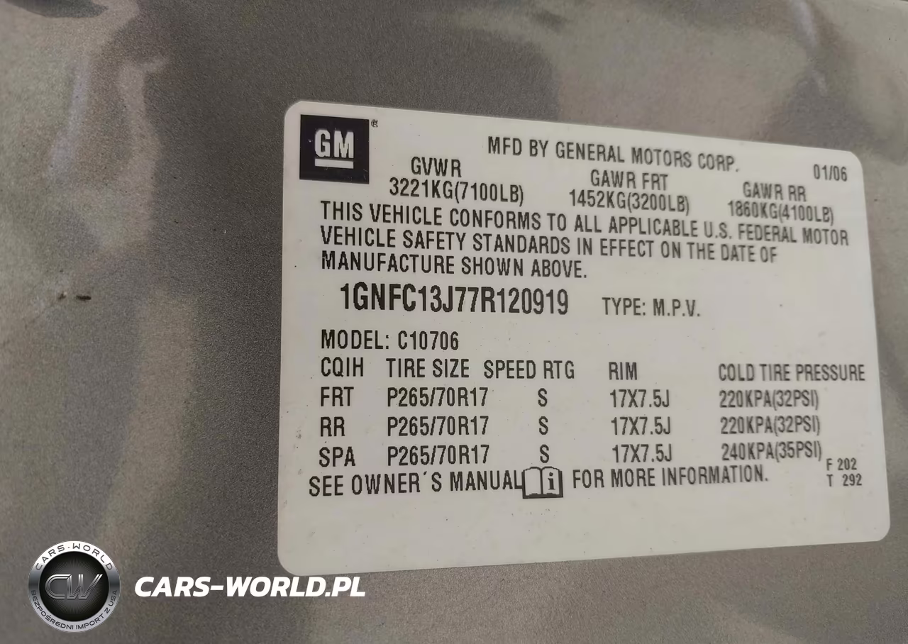 2007 Chevrolet Tahoe Ls VIN:1GNFC13J77R120919 - 9