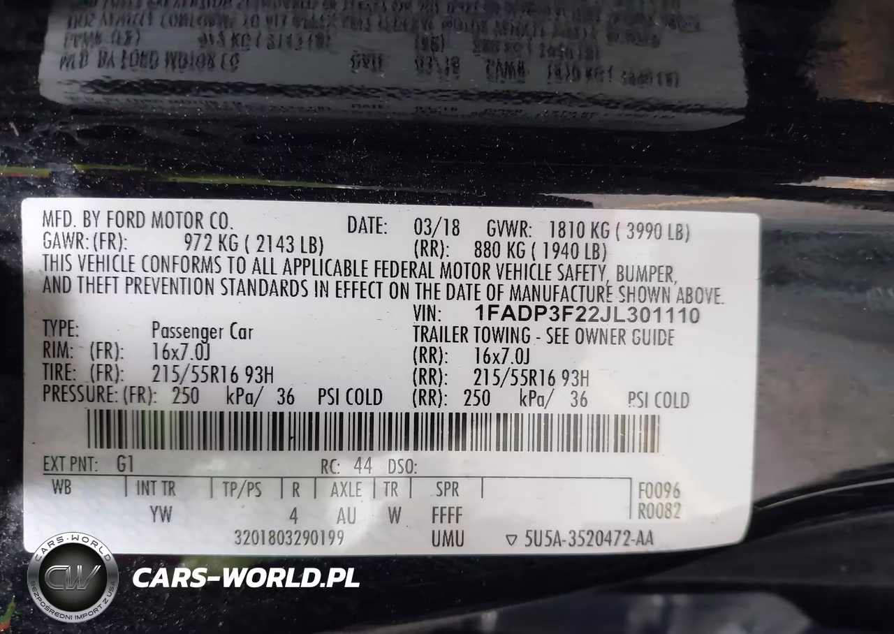 2018 Ford Focus Se VIN:1FADP3F22JL301110 - 9